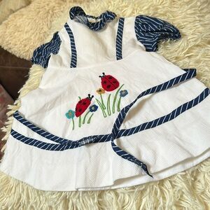 Babette Italy puffy embroidered lady bug dress infant sz 35